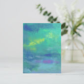 Erg Abstract in Aqua Greens en Blues Briefkaart (Staand voorkant)