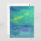 Erg Abstract in Aqua Greens en Blues Briefkaart (Voorkant / Achterkant)