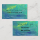 Erg Abstract in Aqua Greens en Blues Visitekaartje (Voorkant / Achterkant)