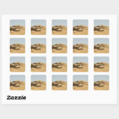Erg Awbari, Saharawoestijn, Fezzan, Libië. 4 Vierkante Sticker (Vel)
