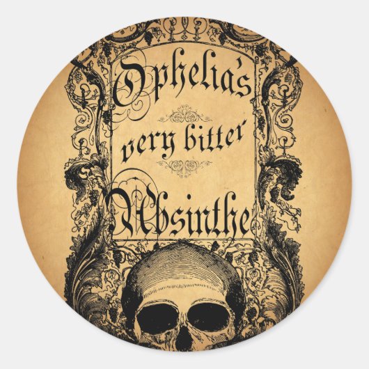 Erg bitter Absinthe van Ophelia Ronde Sticker (Voorkant)
