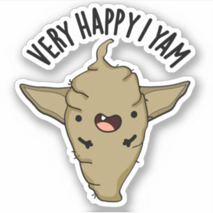 Erg blij dat ik Yam Funny Veggie Pun Sticker