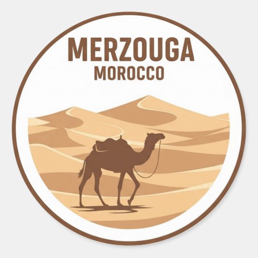 Erg Chebbi Merzouga Marokko Reizen Ronde Sticker (Voorkant)