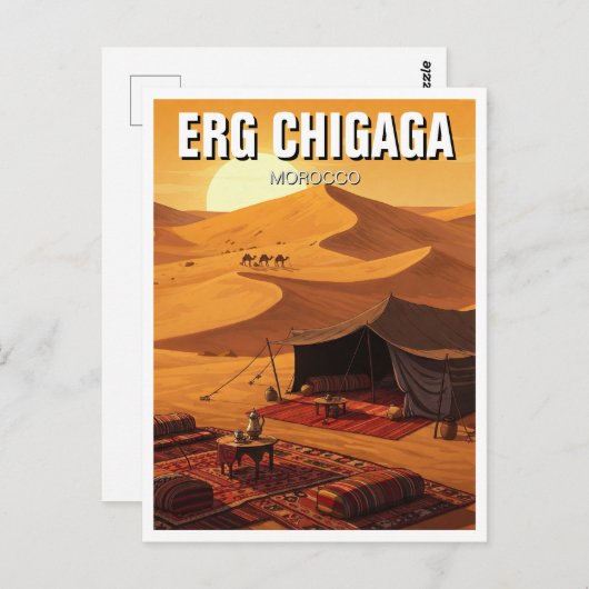 Erg Chigaga Marokko Reizen Briefkaart (Voorkant / Achterkant)