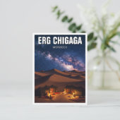 Erg Chigaga Marokko Travel Night Melkweg Briefkaart (Staand voorkant)