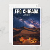 Erg Chigaga Marokko Travel Night Melkweg Briefkaart (Voorkant / Achterkant)