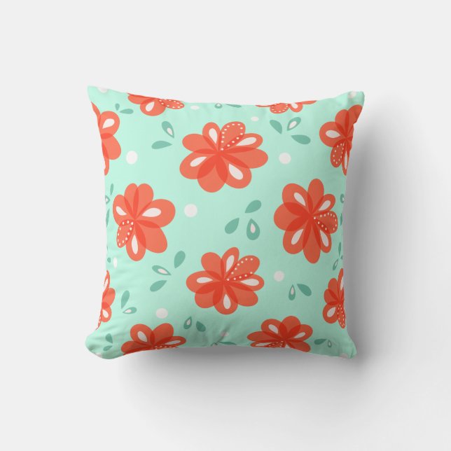 Erg goed decoratief groen rood flessenpatroon kussen (Voorkant)