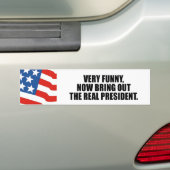 Erg grappig, haal nu het echte president uit bumpersticker (Op auto)