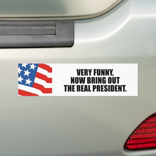 Erg grappig, haal nu het echte president uit bumpersticker (Op auto)