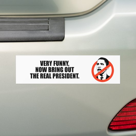 Erg grappig, haal nu het echte president uit bumpersticker (Op auto)