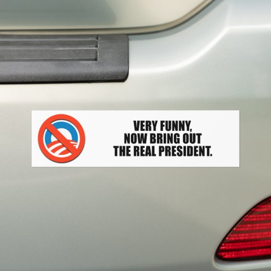 Erg grappig, haal nu het echte president uit bumpersticker (Op auto)