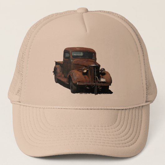 Erg ingeweven '37 Chevy-oogst op vrachtwagenchauff Trucker Pet (Voorkant)