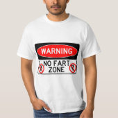 Erg leuk geen scheet zone teken T-shirt (Voorkant)