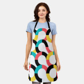 Erg, modern trendy cirkelvormig geometrisch patroo schort (Gedragen)