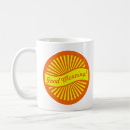 Erg Oranje en Geel Sunburst Good Morning Koffiemok
