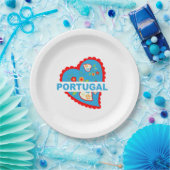 Erg Portugees hart Papieren Bordje (Feest)