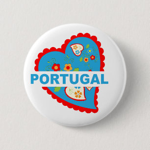 Erg Portugees hart Ronde Button 5,7 Cm