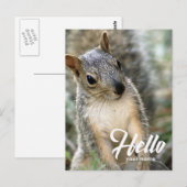 Erg schattige eekhoorn hallo briefkaart (Voorkant / Achterkant)