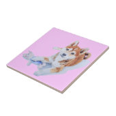 erg schattige puppy red sheba inu tegeltje (Zijkant)