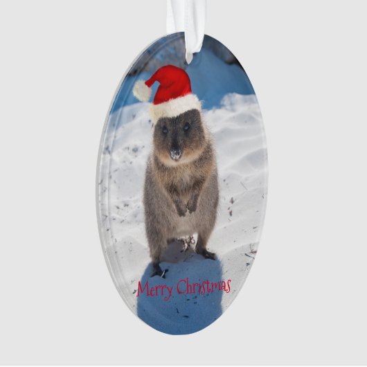 Erg schattige quokka Merry Kerstmis Ornament (voorkant)