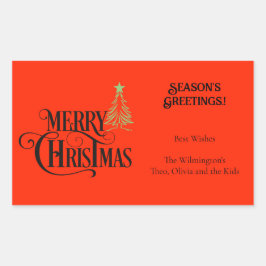 Erg vrolijk kerstfeest rechthoekig cadeau label