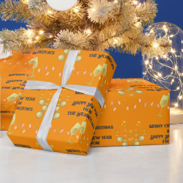 Erg vrolijk op Donker Sinaasappel Kerst Cadeaupapier