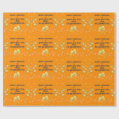 Erg vrolijk op Donker Sinaasappel Kerst Cadeaupapier (Vlak)