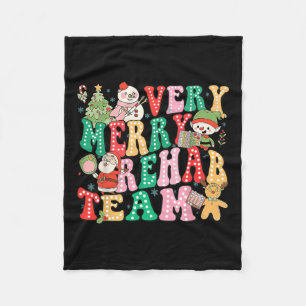 Erg vrolijk revalidatieteam Kerst Fysiotherapeut Fleece Deken
