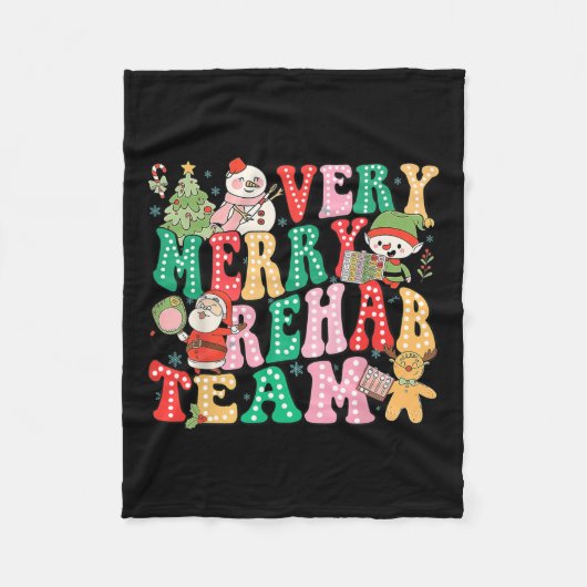 Erg vrolijk revalidatieteam Kerst Fysiotherapeut Fleece Deken (Voorkant)