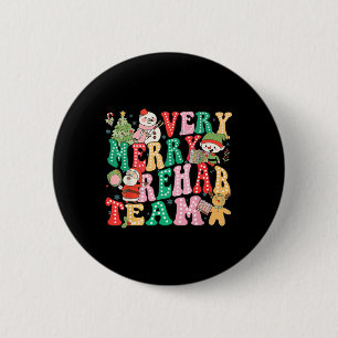 Erg vrolijk revalidatieteam Kerst Fysiotherapeut Ronde Button 5,7 Cm