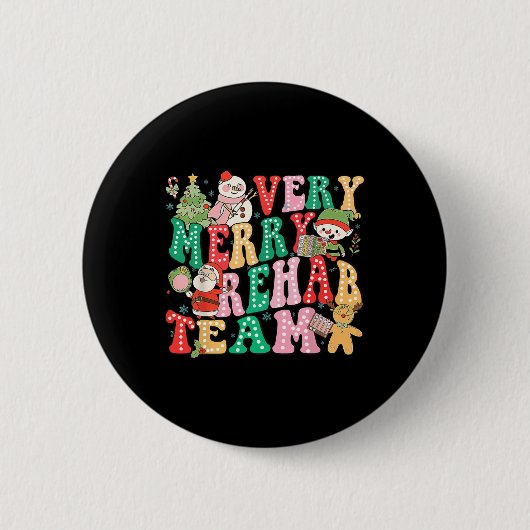 Erg vrolijk revalidatieteam Kerst Fysiotherapeut Ronde Button 5,7 Cm (Voorkant)
