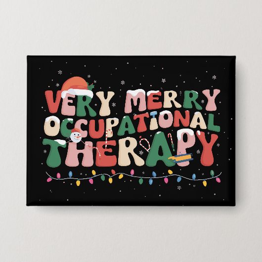 Erg vrolijke ergotherapie Kerstmis of Kerstmis Button (Voorkant)