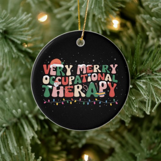 Erg vrolijke ergotherapie Kerstmis of Kerstmis Keramisch Ornament (Boom)