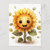 Erg vrolijke gele zonnebloem briefkaart (Voorkant)