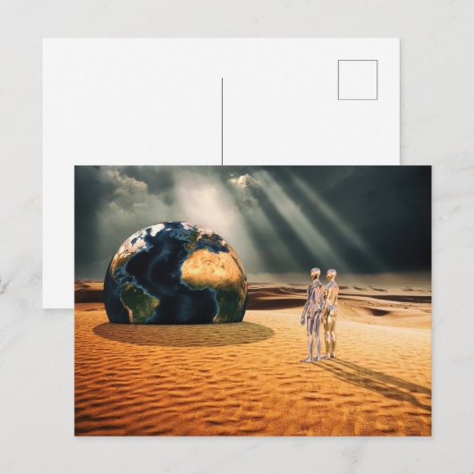 Ergens Anders – Naar de Wereld Kijkend Briefkaart (Voorkant / Achterkant)