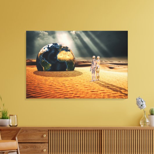 Ergens Anders – Naar de Wereld Kijkend Canvas Afdruk (Insitu (Woonkamer))