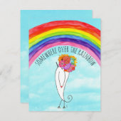 Ergens boven het regenboog Wenskaart Aankondiging (Voorkant / Achterkant)