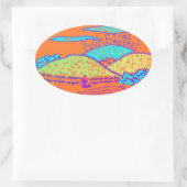 Ergens / Ergens doedelen op sinaasappel Ovale Sticker (Tas)