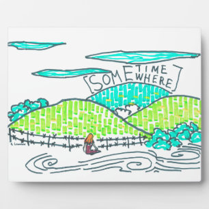 Ergens/Ergens groene cartoon Fotoplaat