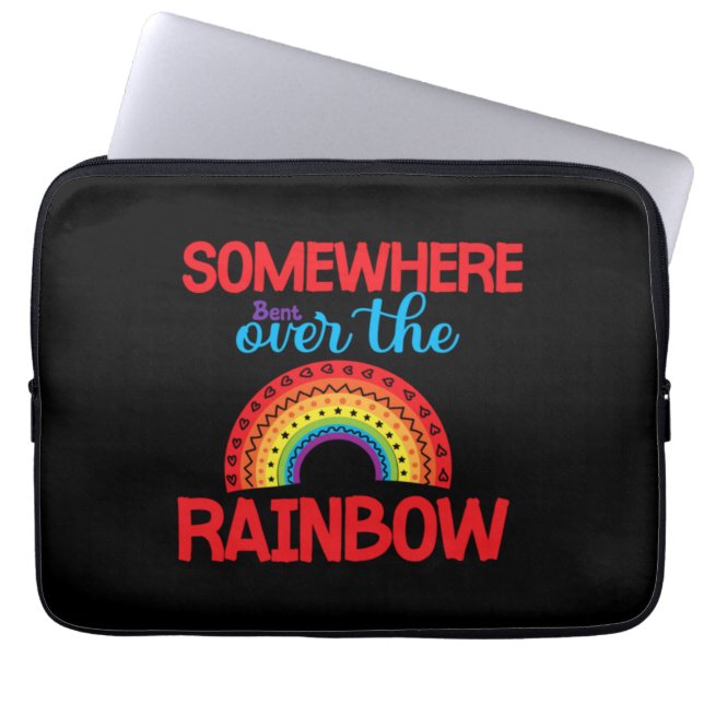 Ergens gebogen over de regenboog Sticker Laptop Sleeve (Voorkant)