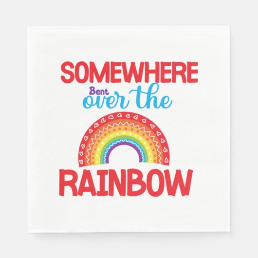 Ergens gebogen over de regenboog Sticker Servet (Voorkant)