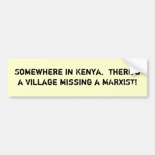 Ergens in Kenia is er een kwaad... - Gepersonalise Bumpersticker (Voorkant)