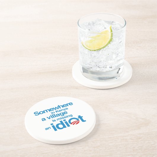Ergens in Kenia mist een dorp een idioot Zandsteen Onderzetter (Zijkant)
