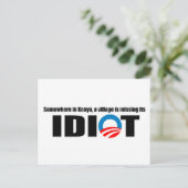 Ergens in Kenia mist een dorp zijn idioot Briefkaart (Staand voorkant)