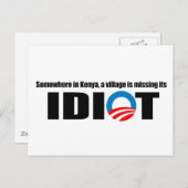 Ergens in Kenia mist een dorp zijn idioot Briefkaart (Voorkant / Achterkant)