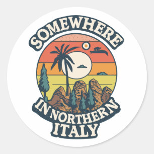 Ergens in Noord-Italië Ronde Sticker