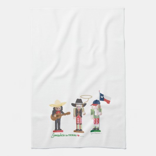 "Ergens in Texas", Texas Nutcrackers Theedoek (Verticaal)