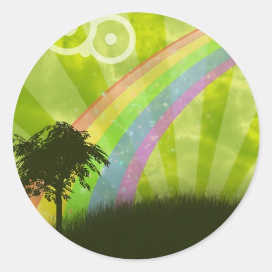 Ergens onder de regenboog ronde sticker (Voorkant)