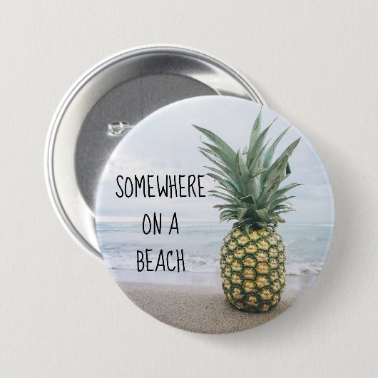 Ergens op een Beach Pineapple Button (Voorkant /achterkant)
