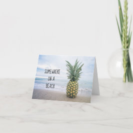 Ergens op een Beach Pineapple Note Kaart